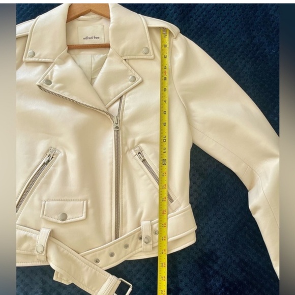 NWOT ARITZIA WILFRED FAUX LEATHER MOTO JACKET in BIRCH / Size M - Picture 9 of 13